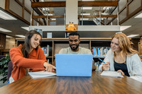 Students Studying Library Science Center P02081-15