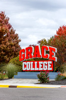 Grace College Campus Fall Buildings Landscape Sign P01310-9
