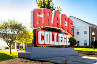 New Grace College Sign Red and White