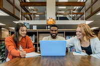 Students Studying Library Science Center P02081-4