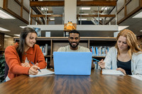 Students Studying Library Science Center P02081-9