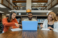 Students Studying Library Science Center P02081-10