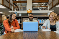 Students Studying Library Science Center P02081-7